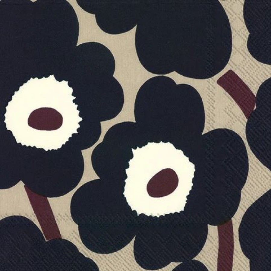 Gifts And Accessories * | Minima. Marimekko Unikko Blue Linen Paper Napkins