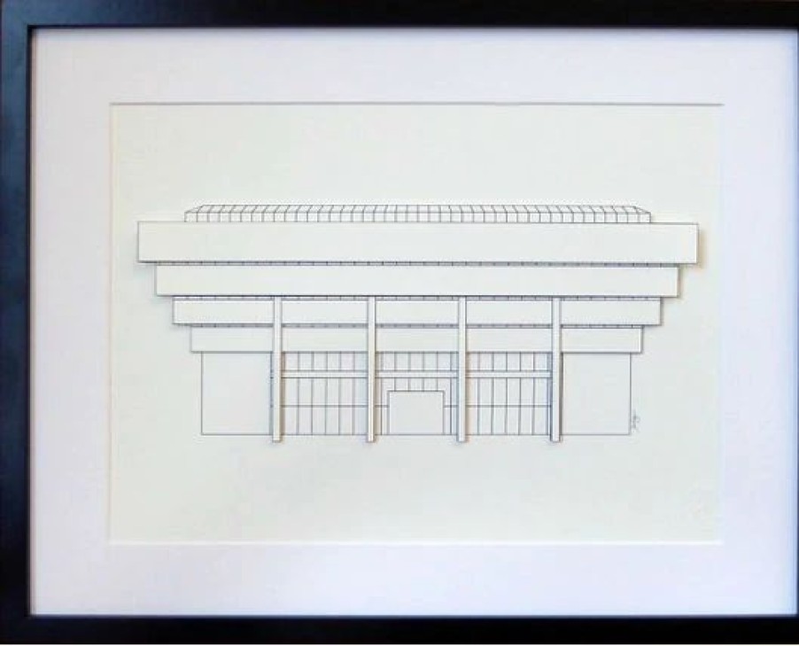 Gifts And Accessories * | Minima. Minima A3 Central Library Birmingham 3D Illustration Framed