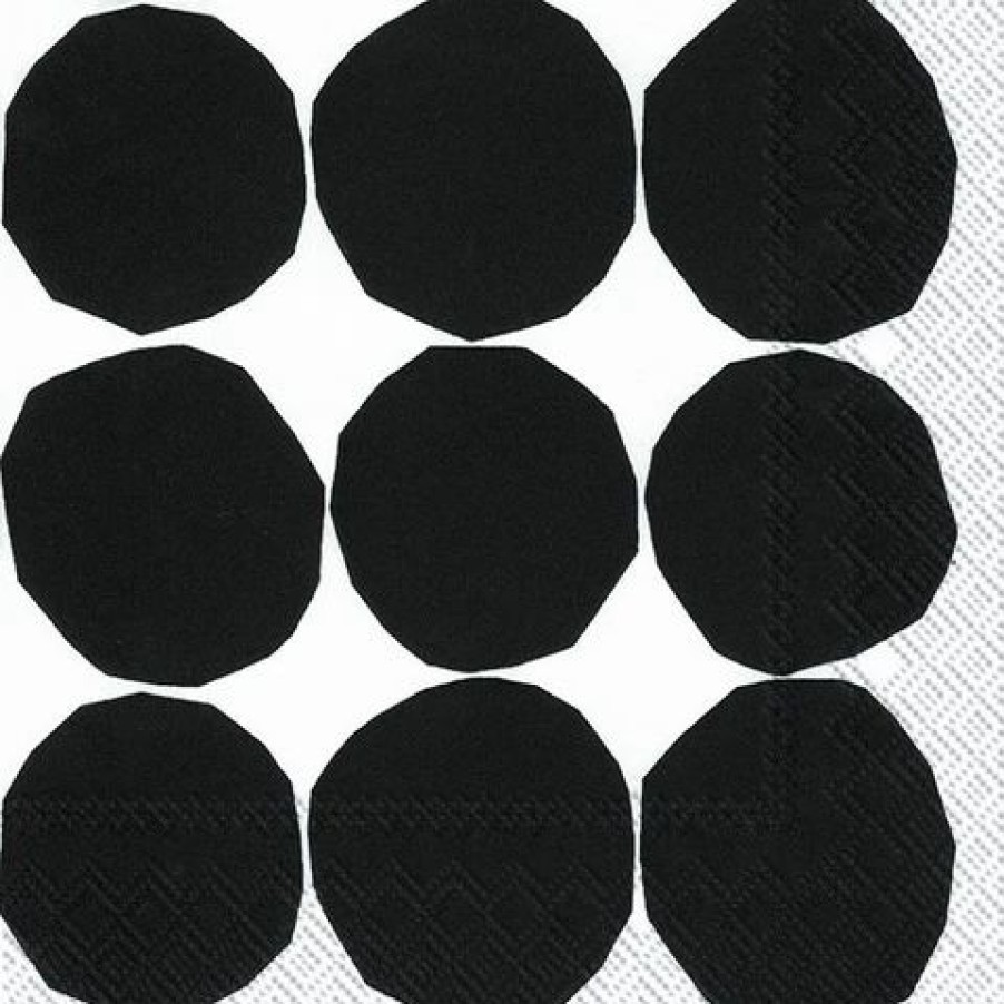 Gifts And Accessories * | Minima. Marimekko Kivet Black And White Paper Napkins